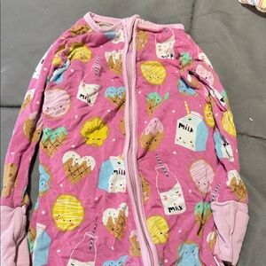 Little Sleepies Pink Ice Cream and Milk Footies